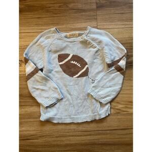 Zubels Sweater Boys 2T Blue Football Pullover Knit Long Sleeve Buttons